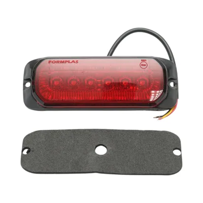 Luce stroboscopica laterale LED 12-24V rossa 9 funzioni 132x46x19mm FR1287 - immagine 2