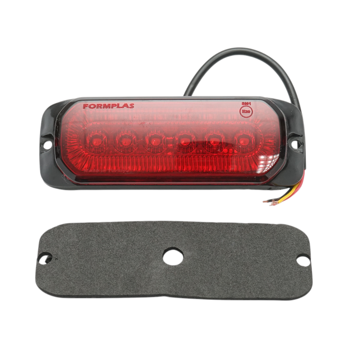 Luce stroboscopica laterale LED 12-24V rossa 9 funzioni 132x46x19mm FR1287 - immagine 2