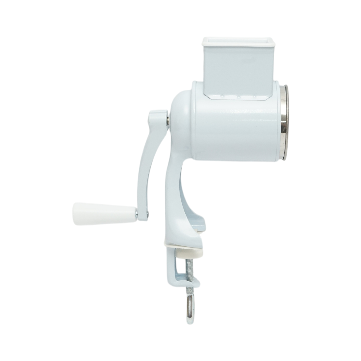 Macchina manuale per macinare noci, con tamburo in acciaio inox e corpo in metallo bianco Berner BG-5. - immagine 5