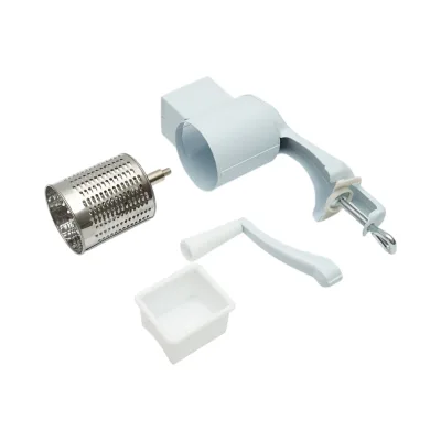 Macchina manuale per macinare noci, con tamburo in acciaio inox e corpo in metallo bianco Berner BG-5. - immagine 2