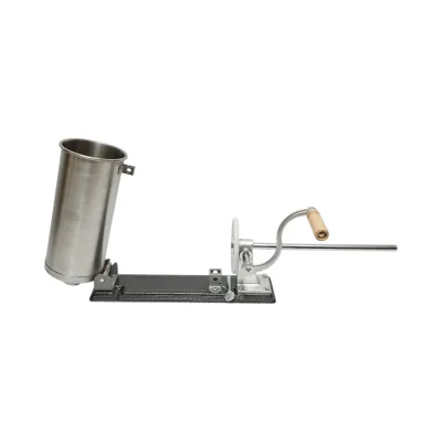 Macchina orizzontale per insaccare salsicce in acciaio inox da 3 kg, con 4 imbuti inclusi (15, 19, 22, 25 mm). - immagine 6