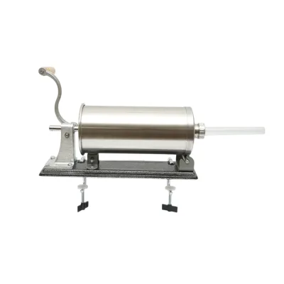 Macchina orizzontale per insaccare salsicce in acciaio inox da 3 kg, con 4 imbuti inclusi (15, 19, 22, 25 mm). - immagine 3