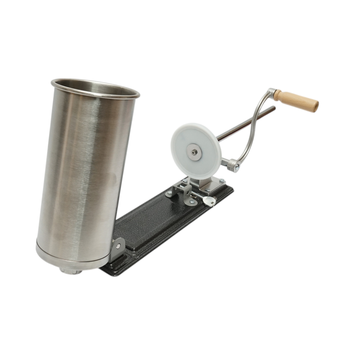 Macchina orizzontale per insaccare salsicce in acciaio inox da 3 kg, con 4 imbuti inclusi (15, 19, 22, 25 mm). - immagine 4