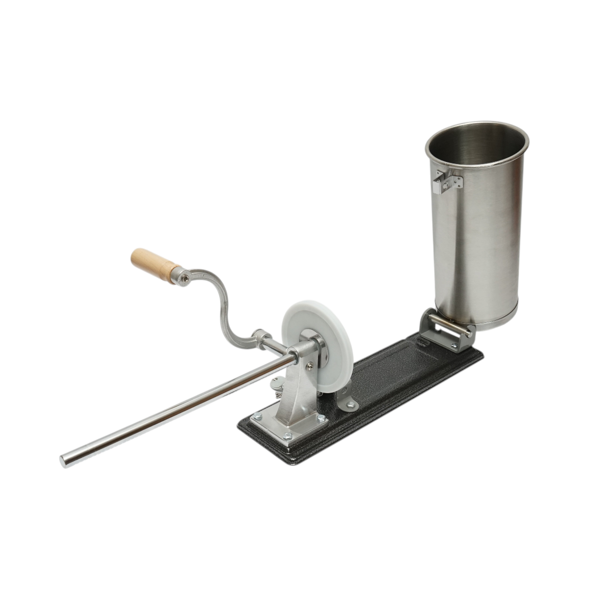 Macchina orizzontale per insaccare salsicce in acciaio inox da 3 kg, con 4 imbuti inclusi (15, 19, 22, 25 mm). - immagine 5