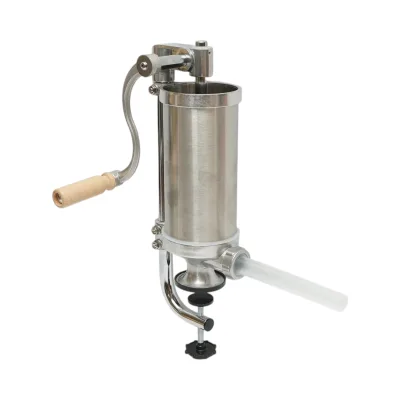 Macchina verticale per insaccare salsicce in acciaio inox da 1,25 kg, con 4 imbuti inclusi (15, 19, 22, 25 mm). - immagine 2