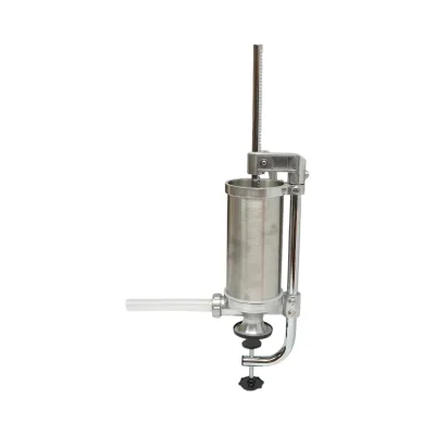 Macchina verticale per insaccare salsicce in acciaio inox da 1,25 kg, con 4 imbuti inclusi (15, 19, 22, 25 mm). - immagine 4