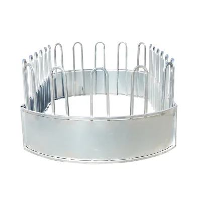 Mangiatoia ovale per balle di fieno con 22 posti 3,4x1,7x1m - immagine 2