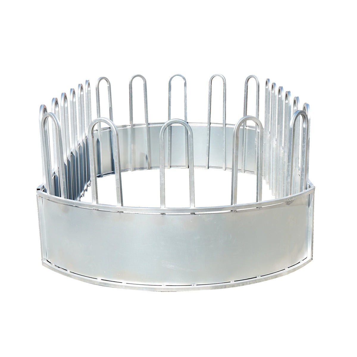 Mangiatoia ovale per balle di fieno con 22 posti 3,4x1,7x1m - immagine 2