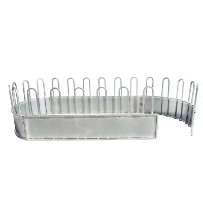 Mangiatoia ovale per balle di fieno con 22 posti 3,4x1,7x1m - immagine 5