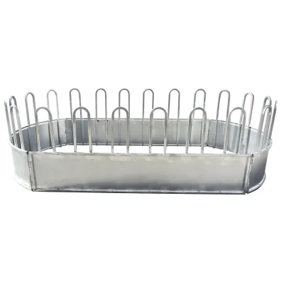 Mangiatoia ovale per balle di fieno con 22 posti 3,4x1,7x1m