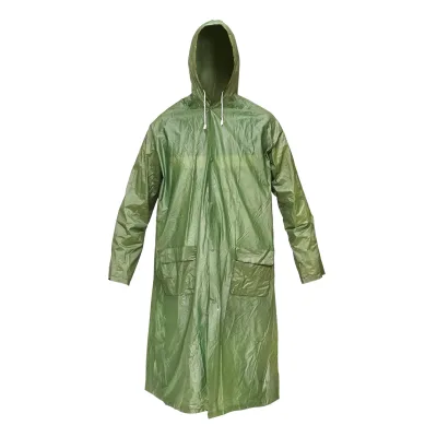 Mantella con cappuccio impermeabile taglia L in PVC, con 2 tasche, chiusura con bottoni a pressione, verde scuro Breckner Germany