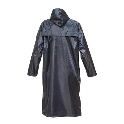 Mantella con cappuccio impermeabile taglia XL in poliestere con membrana in PVC, aperture di ventilazione, 2 tasche e cerniera, blu navy Breckner Germany. - immagine 3