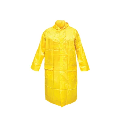 Mantella con cappuccio impermeabile taglia XL in poliestere con membrana in PVC, aperture di ventilazione, 2 tasche e cerniera, gialla Breckner Germany - immagine 3