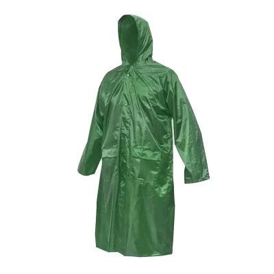 Mantella con cappuccio impermeabile taglia XL in poliestere con membrana in PVC, aperture di ventilazione, 2 tasche e cerniera, verde Breckner Germany - immagine 2