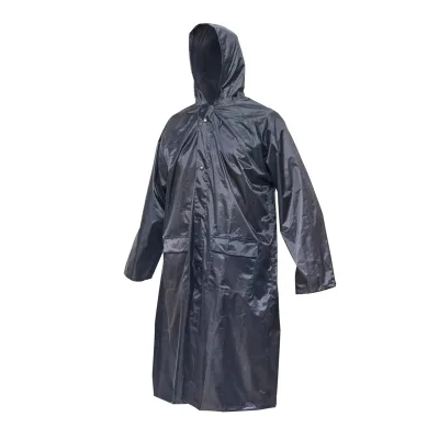 Mantella con cappuccio impermeabile taglia XXL in poliestere con membrana in PVC, aperture di ventilazione, 2 tasche e cerniera, blu navy Breckner Germany - immagine 2