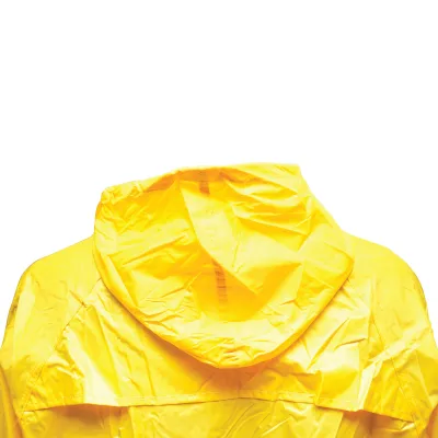 Mantella con cappuccio impermeabile taglia XXL in poliestere con membrana in PVC, aperture di ventilazione, 2 tasche e cerniera, gialla Breckner Germany. - immagine 4