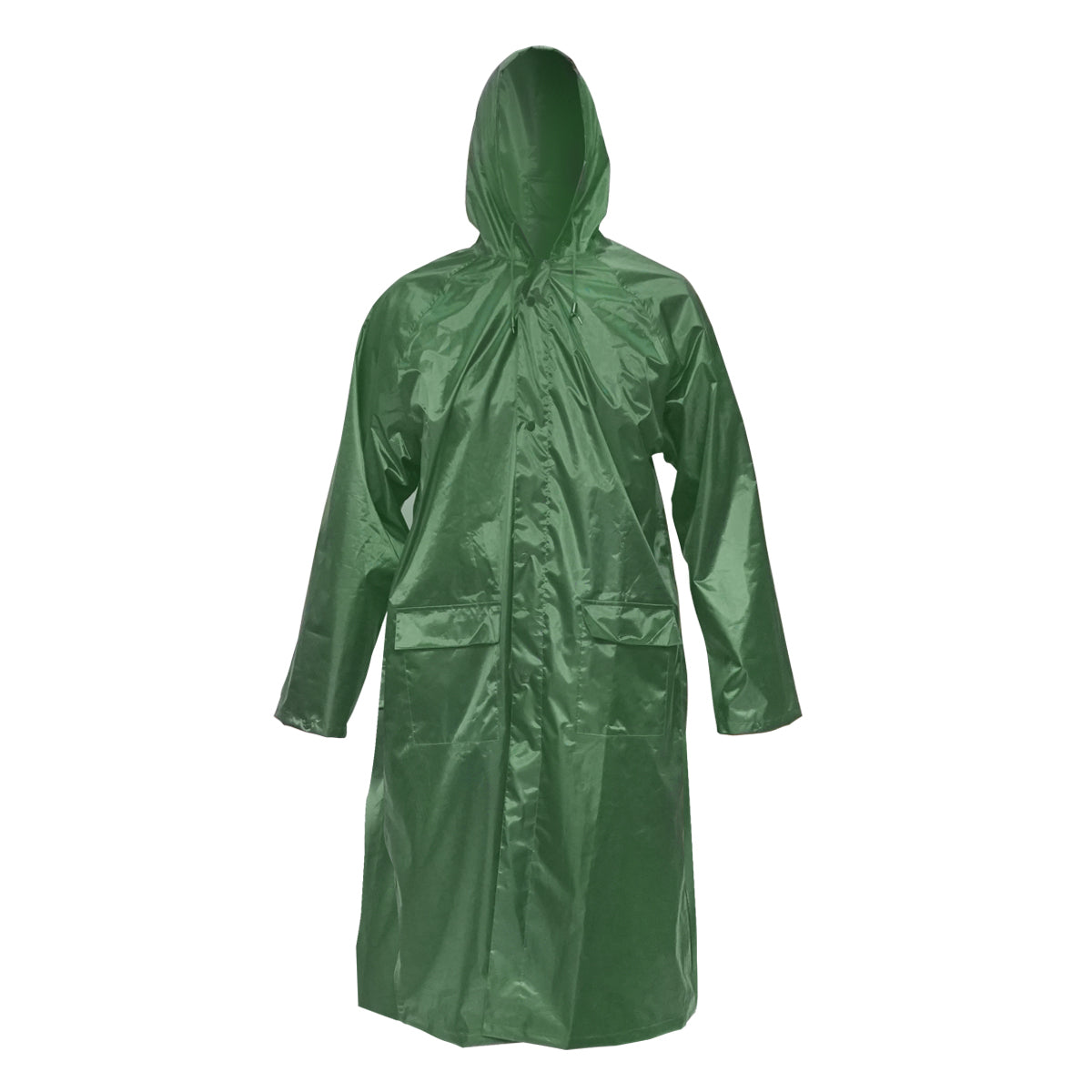 Mantella con cappuccio impermeabile taglia XXL in poliestere con membrana in PVC, con fessure di ventilazione, 2 tasche e cerniera verde Breckner Germany