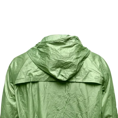 Mantella con cappuccio impermeabile taglia XXL in PVC, con 2 tasche, chiusura con bottoni a pressione, verde scuro Breckner Germany. - immagine 4