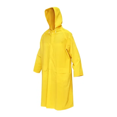 Mantella con cappuccio impermeabile taglia XXXL in poliestere e PVC con aperture di ventilazione, 2 tasche e cerniera, gialla Breckner Germany - immagine 2