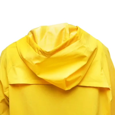 Mantella con cappuccio impermeabile taglia XXXL in poliestere e PVC con aperture di ventilazione, 2 tasche e cerniera, gialla Breckner Germany - immagine 4