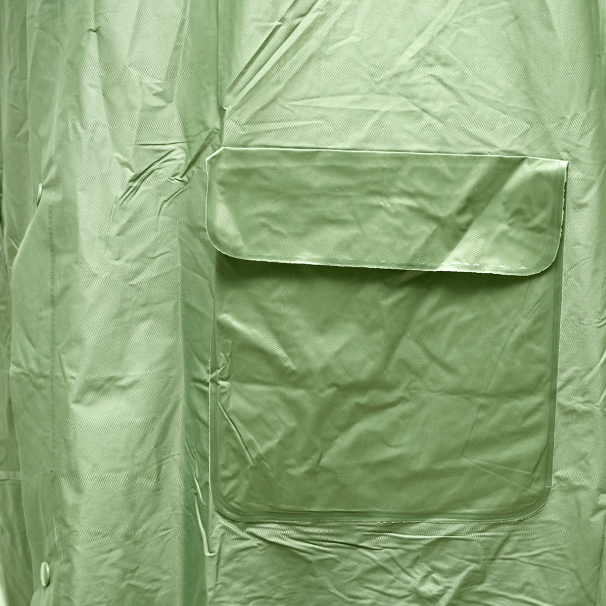 Mantella con cappuccio impermeabile taglia XXXL in PVC, con 2 tasche, chiusura con bottoni a pressione, verde scuro Breckner Germany - immagine 5