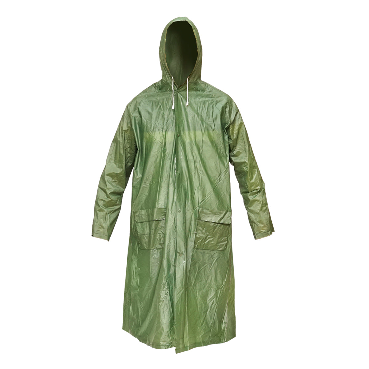 Mantella con cappuccio impermeabile taglia XXXL in PVC, con 2 tasche, chiusura con bottoni a pressione, verde scuro Breckner Germany