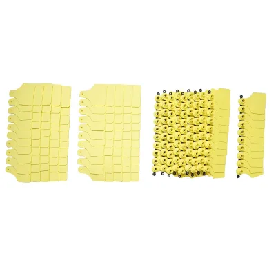 Marchi Auricolari Per Bovini Set Marchi Auricolari In Plastica Per Bestiame gialle 60x77mm per mucche - immagine 3