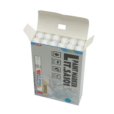 Marker per vernice blu a base di olio, impermeabile, ad asciugatura rapida, confezione da 12 pezzi - immagine 2