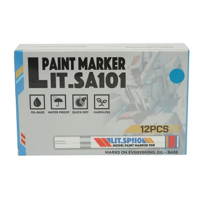 Marker per vernice blu a base di olio, impermeabile, ad asciugatura rapida, confezione da 12 pezzi - immagine 4