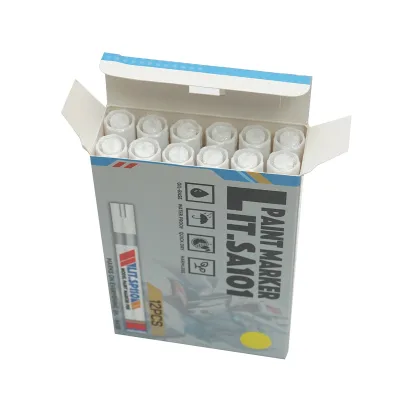 Marker per vernice gialla a base di olio, impermeabile, ad asciugatura rapida, confezione da 12 pezzi - immagine 2