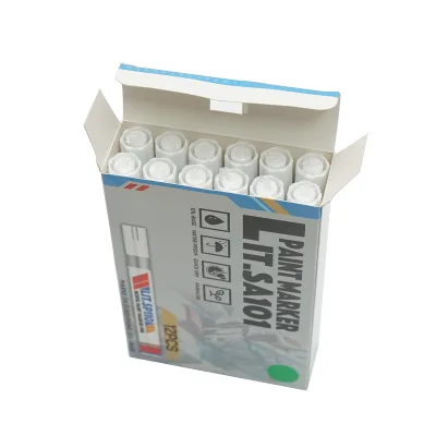 Marker per vernice verde a base di olio, impermeabile, ad asciugatura rapida, confezione da 12 pezzi - immagine 2