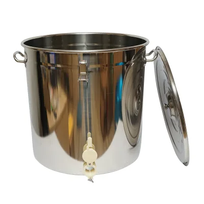 Maturatore in acciaio inox con coperchio per miele, capacità 100 kg - immagine 2