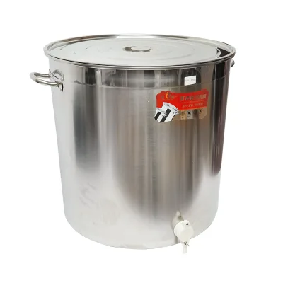 Maturatore in acciaio inox con coperchio per miele, capacità 200 kg - immagine 5