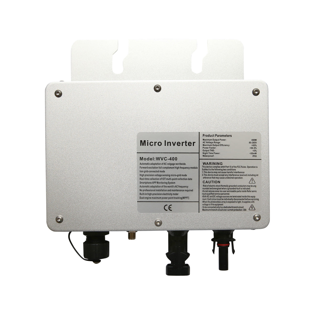Microinverter per pannelli solari fotovoltaici 400W, 230V, WiFi, IP65, MPPT