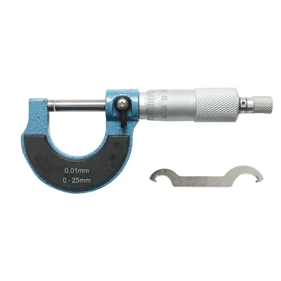 Micrometro meccanico per esterni con telaio smaltato, metrico 0-25 mm