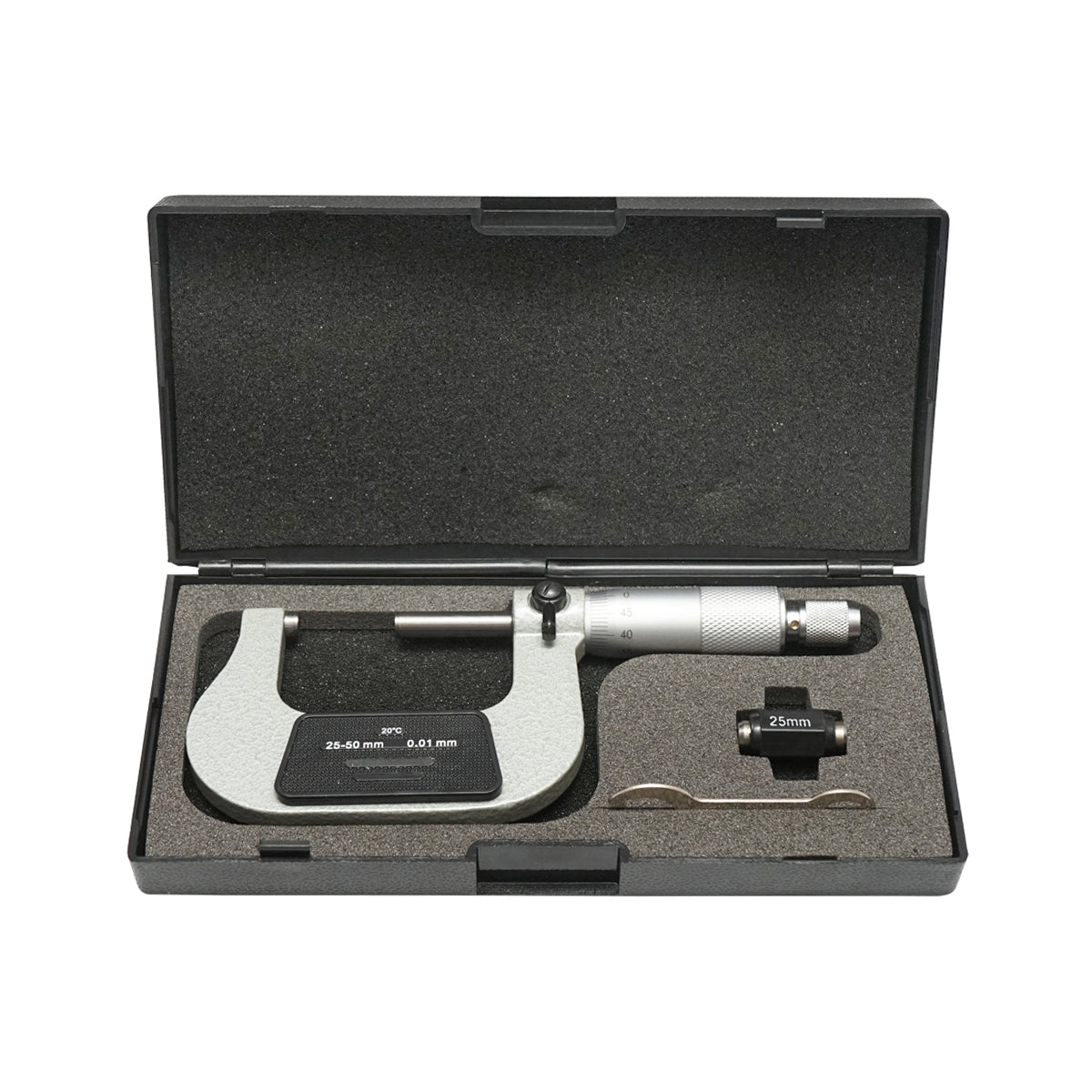 Micrometro meccanico per esterni con telaio smaltato, metrico 25-50 mm - immagine 2
