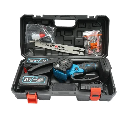 Mini Motosega a Batteria Mini sega elettrica 700W con 2 batterie agli ioni di litio 21V/4Ah, lama 200mm (8 pollici) Breckner Germany - immagine 3