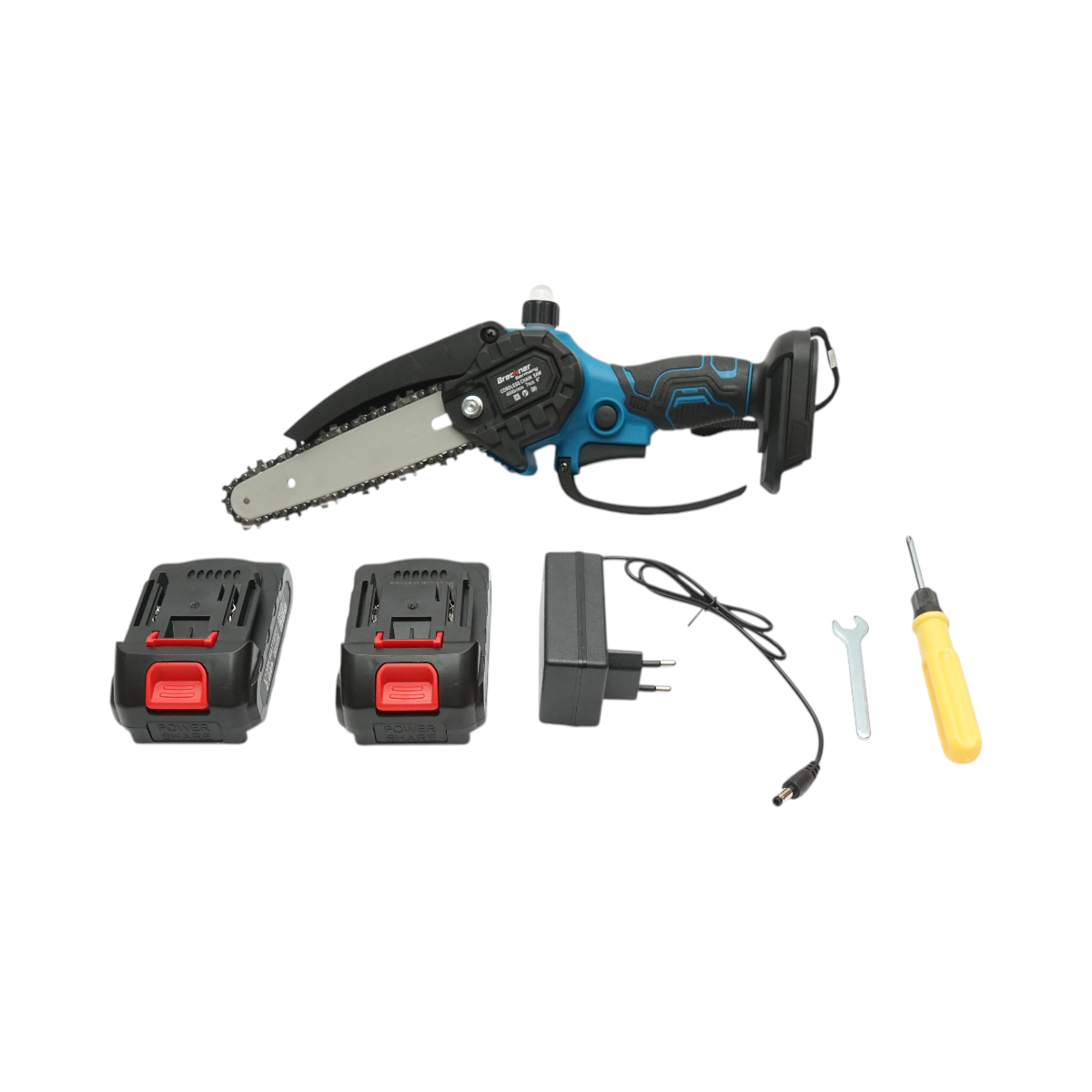 Mini sega elettrica con 2 batterie 24V, 2Ah agli ioni di litio, lama da 6 pollici (150 mm), velocità 4000 giri/min. Breckner Germany - immagine 4