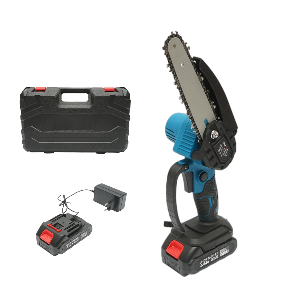 Mini sega elettrica con 2 batterie 24V, 2Ah agli ioni di litio, lama da 6 pollici (150 mm), velocità 4000 giri/min. Breckner Germany