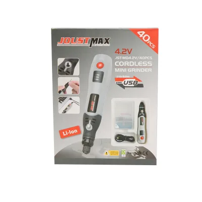 Mini smerigliatrice dritta con batteria da 4,2 V 600 mAh, 15000 giri/min con 40 accessori Joustmax - immagine 2