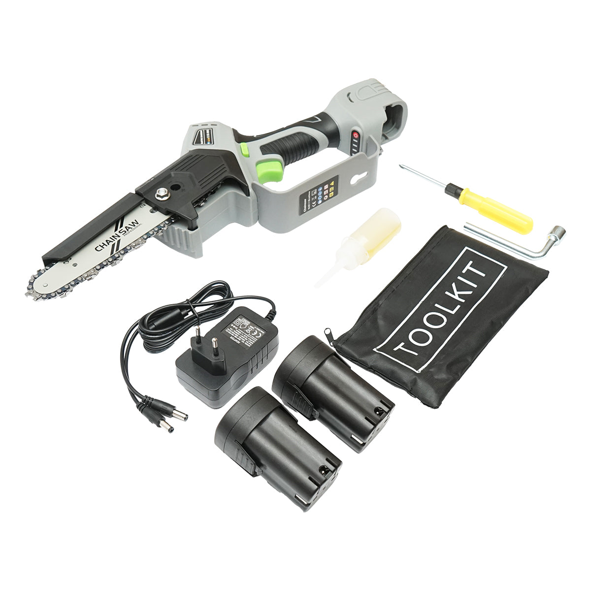 Minisega elettrica 500W con 2 batterie Li-ion 16,8V, diametro 120mm