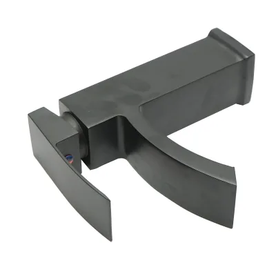 Miscelatore lavabo a cascata, monocomando, finitura nero opaco, lega di zinco, accessori inclusi - immagine 5