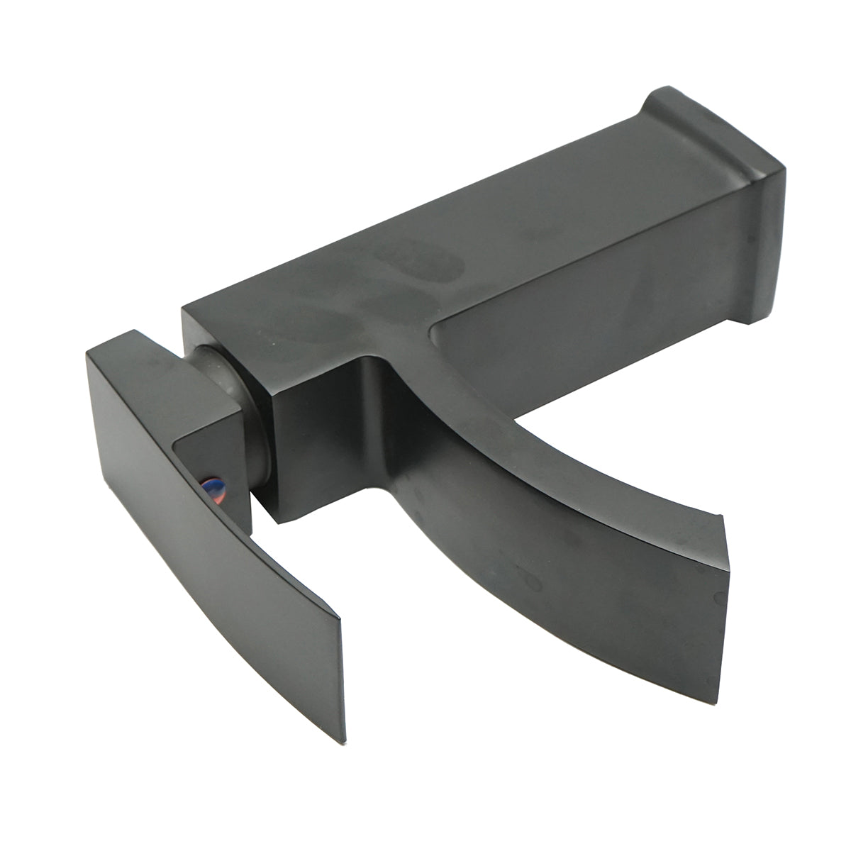 Miscelatore lavabo a cascata, monocomando, finitura nero opaco, lega di zinco, accessori inclusi - immagine 5