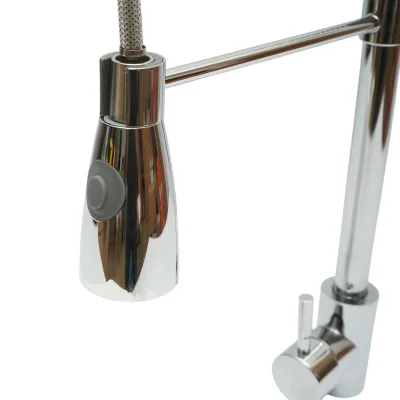 Miscelatore lavello cucina con doccetta estraibile, flessibile 2 funzioni, cromato lucido - immagine 6