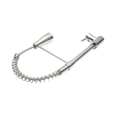 Miscelatore lavello cucina con doccetta estraibile, flessibile 2 funzioni, cromato lucido - immagine 4