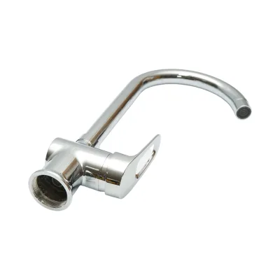 Miscelatore monocomando girevole per lavello da cucina, cartuccia in ceramica, cromo lucido - immagine 3