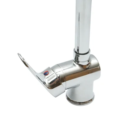 Miscelatore monocomando girevole per lavello da cucina, cartuccia in ceramica, cromo lucido - immagine 6