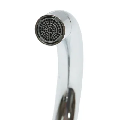 Miscelatore monocomando girevole per lavello da cucina, cartuccia in ceramica, cromo lucido - immagine 5