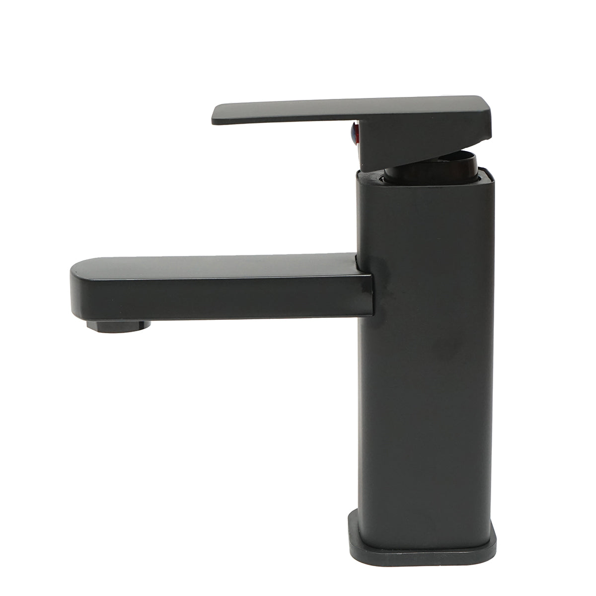 Miscelatore monocomando per lavabo, finitura nero opaco, montaggio su supporto, acciaio inox, accessori inclusi - immagine 2