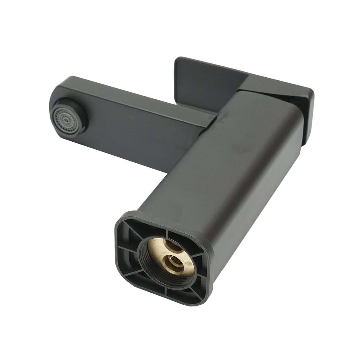 Miscelatore monocomando per lavabo, finitura nero opaco, montaggio su supporto, acciaio inox, accessori inclusi - immagine 3